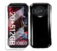 HuiYouMY [2 in 1] Case Compatible with DOOGEE S118 Pro Cover with 1 Pack Tempered Glass Screen Protector for DOOGEE S118 Pro, Slim Fit Soft TPU Shockproof Anti-Scratch Phone Case Cover - Black