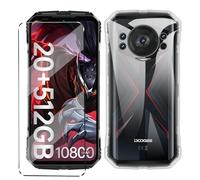 HuiYouMY [2 in 1] Case Compatible with DOOGEE S118 Pro Cover with 1 Pack Tempered Glass Screen Protector for DOOGEE S118 Pro, Slim Fit Soft TPU Shockproof Anti-Scratch Phone Case Cover - Clear