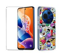 HuiYouMY 2-in-1 Case Compatible with TCL 60 SE/TCL 605 Phone case with 1 Pack Tempered Glass Screen Protector for TCL 60 SE, Slim Fit Soft TPU Shockproof Anti-Scratch Phone Case - XS40