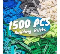 HUIZDQ 1500 Pieces Building Bricks, Classic Bulk Small Blocks, Classic Building Bricks Set Basic Building Blocks Compatible with All Major Brands(Boy Colour)
