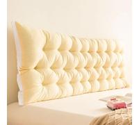 HUIZHENSHENG Large Bolster Headboard Pillow With Adjustable Ties - Supportive Bed Rest, Long Cushion, Removable Cover For Bed, Couch, Sofa, Daybed, Dorm, Adult Use(Size:39x20 in,Color:beige)