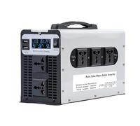 HUIZHITENGDA 1500 Watt Pure Sine Wave Inverter 12V/24V/48V/60V/72V DC To 110V 220V AC Converter 3000W Peak with 5 AC Outlet for RV, Truck, Solar, Off-Grid, Power Inverter,72V to 220V