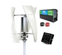 HUIZHITENGDA 20000W No Noise Vertical Magnetic Wind Generator,3 Phase AC Alternator12v 24V 48V 220V 3 Blades Vertical Axis Wind Turbine for Outdoor Garden,with Charge Controller,12V