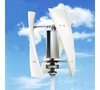 HUIZHITENGDA 220V,3600W Vertical Axis Wind Turbine Generator Low Noise Low Start Wind Speed 12V 24V 48V Windmill Off Grid System with MPPT Charger(White)