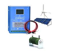 HUIZHITENGDA 220V, 5000W-8000W MPPT Solar Wind Hybrid System Charge Controller,12V-220V Auto High Efficiency Controller for Home Use Wind Generators(Blue)