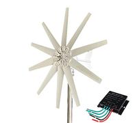 HUIZHITENGDA 24V,12000W Windmill Wind Turbine Generator Kit, 12V 24V 48V 10 Blades High Efficiency Horizontal Windmill Off Grid System Home RV Farm(With Controller)