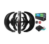 HUIZHITENGDA 24V,3000W Wind Turbine Generator Kit, 12V/24V/48V/220V W/5 Blades And Charger Controller Black Lantern Noiseless Windmill AC Permanent Magnet Generators for Outdoor Use