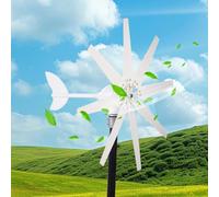 HUIZHITENGDA 4500W White 8 Blades Wind Turbine Generator Kit 12V 24V 48V 220V W/Controller Windmill Power Wind Power Generator for Solar Power Generation System,48V