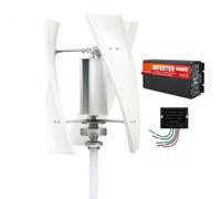 HUIZHITENGDA 48V, 4000W Vertical Windmill Wind Turbine Kit,220V 48V 24V 12V Three Blade Noiseless Wind Turbine for Power Generation with Voltage Inverter Suitable for Courtyards/Streets