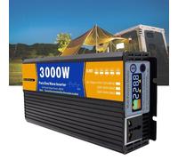 HUIZHITENGDA Car Inverter 3000W Pure Sine Wave Inverter Charger 12V 24V 48V 60V 72V To 110V/120V AC Power Inverters with LCD Display for Camping, Outdoor,24V TO 110V