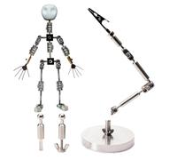 HUIZHITENGDA Studio Stop Motion Armature Kit for Stop Motion Animation, W/12Cm-20Cm DIY Metal Puppet Figure Skeletons Easy Assembly DIY Stop Motion Armature Kits,12CM