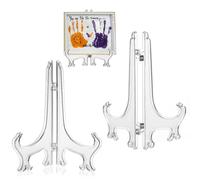 huiziyi 2pcs Clear Acrylic Easels, Plastic Plate Stands Holders Fold Display Stand, Folding Plate Holder for Picture Frame Photo Artwork Home Decoration (7 inchx1)