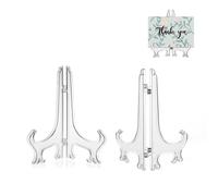 huiziyi 2pcs Clear Acrylic Easels, Plastic Plate Stands Holders Fold Display Stand, Folding Plate Holder for Picture Frame Photo Artwork Home Decoration - 3 Inch (3 inchx1)