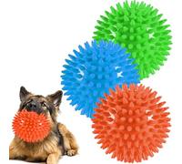 huiziyi 3 PACK 6.5cm Squeaky Dog Ball Toys, Dogs Chew Spiky Ball, Floatable Dog Pool Toy for Clean Teeth, Training Dogs Toys for Boredom and Stimulating,Small & Medium (Medium)