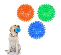 huiziyi 3 PACK 6.5cm Squeaky Dog Ball Toys, Dogs Chew Spiky Ball, Floatable Dog Pool Toy for Clean Teeth, Training Dogs Toys for Boredom and Stimulating,Small & Medium (Small)