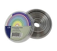 HUJI Stainless Steel Professional Plain Round Pastry Dough Cutter Set for Baking Cookies Pie Pops Kitchen (1 Pack, Set of 11 Round Cutters)