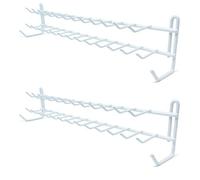 Huji Wall Mount Tie and Belt Rack Organizer, White (2 Pack)