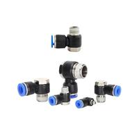 HUJWLBWF 10Pcs 4mm Air Hose Swivel Elbow Fitting PH 10mm Pneumatic Connection Fittings 1/8 1/4 3/8 1/2 Screw Connector 6mm 8mm 12mm Tube(PH4-M5)