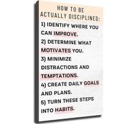 HUJWLBWF Efficiency Poster Self Discipline Guide How To Be Actually Disciplined Motivational Wall-Art for Home Office Study Bedroom(Unframed,12x18inch(30x45cm))