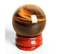 HUJWLBWF Home Decor Crystal Ball with Base, Tiger's Eye Gemstone Sphere,Feng Shui Divination for Living Bedroom Office Display,Festival Gift,1.57"(4cm)