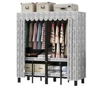HUJZJY Folding Fabric Wardrobe with Metal Frame, Freestanding Fabric Wardrobe, Portable Clothes Storage Cabinet, Large Capacity Wardrobe for Bedroom, Dorm, Apartment, Space Saving Wardrobe