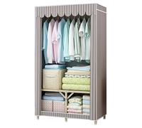 HUJZJY Folding Wardrobe, Portable Closet, Freestanding Fabric Closet, Clothes Storage Wardrobe, Large Capacity Wardrobe with Shelves and Hanging Rod, Space Saving Clothes Organizer