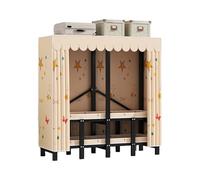 HUJZJY Folding Wardrobe with Metal Frame, Freestanding Clothes Storage Cabinet, Portable Fabric Closet, Large Capacity Wardrobe for Bedroom, Dorm, Apartment, Space Saving Wardrobe