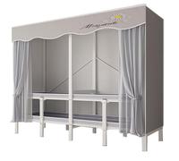 HUJZJY Portable Foldable Wardrobe Closet Organizer, No Installation Hanging Closet, Metal Frame Wardrobe Organizer, Fabric Storage Closet for Bedroom Living Room
