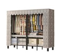 HUJZJY Portable Folding Fabric Wardrobe with Sturdy Metal Frame, Freestanding Closet, Clothes Storage Cabinet, Large Capacity Wardrobe For Bedroom, Dorm Room, Space Saving Storage