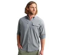 HUK A1a Woven, Performance Long Sleeve Button Down for Men Shirt, Night Owl, Large