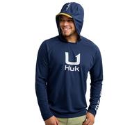 HUK Icon X Hoodie, Fishing Shirt with Sun Protection for Men, Naval Academy, Medium