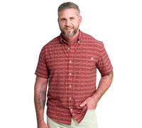 HUK Kona Solid Short Sleeve Fishing Button Down Shirt for Men, Scarlet Blaze, XL