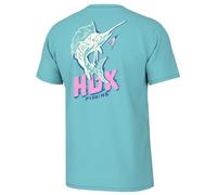 HUK Men's Fishing Graphic Tee, Performance Short Sleeve, Quick-Dry Shirt, Sail Bones-Marine Blue, 3XL
