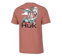 HUK Men's Fishing Graphic Tee, Performance Short Sleeve, Quick-Dry Shirt, Fletch N Bones-Sunburn, XL