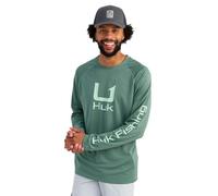 HUK Men's Icon Crew, Long-Sleeve Performance Fishing Shirt, North Atlantic