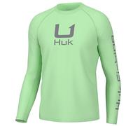 HUK Men's Icon X Crew, Long-Sleeve Performance Fishing Shirt, Patina, Large