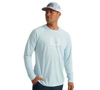HUK Men's Icon X Hoodie, Fishing Shirt with Sun Protection, Ice Water, Large