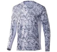 HUK Men's Icon X Camo Long Sleeve Performance Fishing Shirt, Tide Change - Hogs Back, Medium