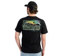 HUK Men's Kc Scott Tee, Comfortable Performance Fishing Short Sleeve T-Shirt with Chest Pocket, Lures - Black, Medium