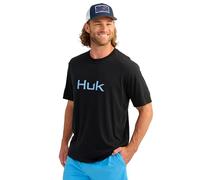HUK Men's Performance Fishing Logo Tee, Short Sleeve, Quick-Dry Shirt, 2.0-Black, XXL