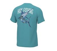 HUK Men's Performance Fishing Logo Tee, Short Sleeve T-Shirt for Kids, Sword Palm - Ipanema, XL
