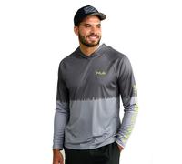 HUK Men's Pursuit Graphic Hoodie, Sun Protecting Fishing Shirt with Hood, Volcanic Ash, XL