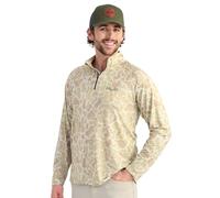 HUK Men's Pursuit Lite 1/4 Zip, Lightweight Performance Long Sleeve Pullover with UPF Sun Protection, Sand, XXL