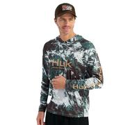 HUK Men's Pursuit Pattern Crew Long Sleeve Performance Shirt, Pluff Mud, XL
