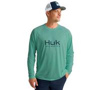 HUK Men's Pursuit Vented Long Sleeve, 30 UPF Fishing Shirt, Storm Blue, Medium