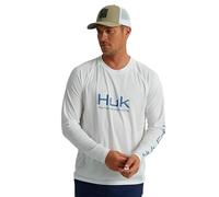 HUK Men's Pursuit Vented Long Sleeve, 30 UPF Fishing Shirt, White 2.0, Medium