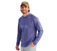 HUK Men's Pursuit Vented Long Sleeve Hoodie, Fishing Shirt with Hood, Skipper Blue