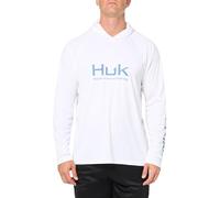 HUK Men's Pursuit Vented Long Sleeve Hoodie, Fishing Shirt with Hood, White 2.0, XL