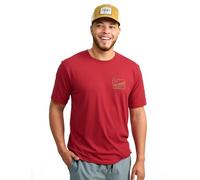 HUK Short Sleeve Performance Tee, Fishing T-Shirt for Men, Spot Badge-Scarlet Blaze