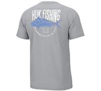 HUK Men's Short Sleeve Performance Tee, Fishing T-Shirt, Rooster Tails-Harbor Mist, XL